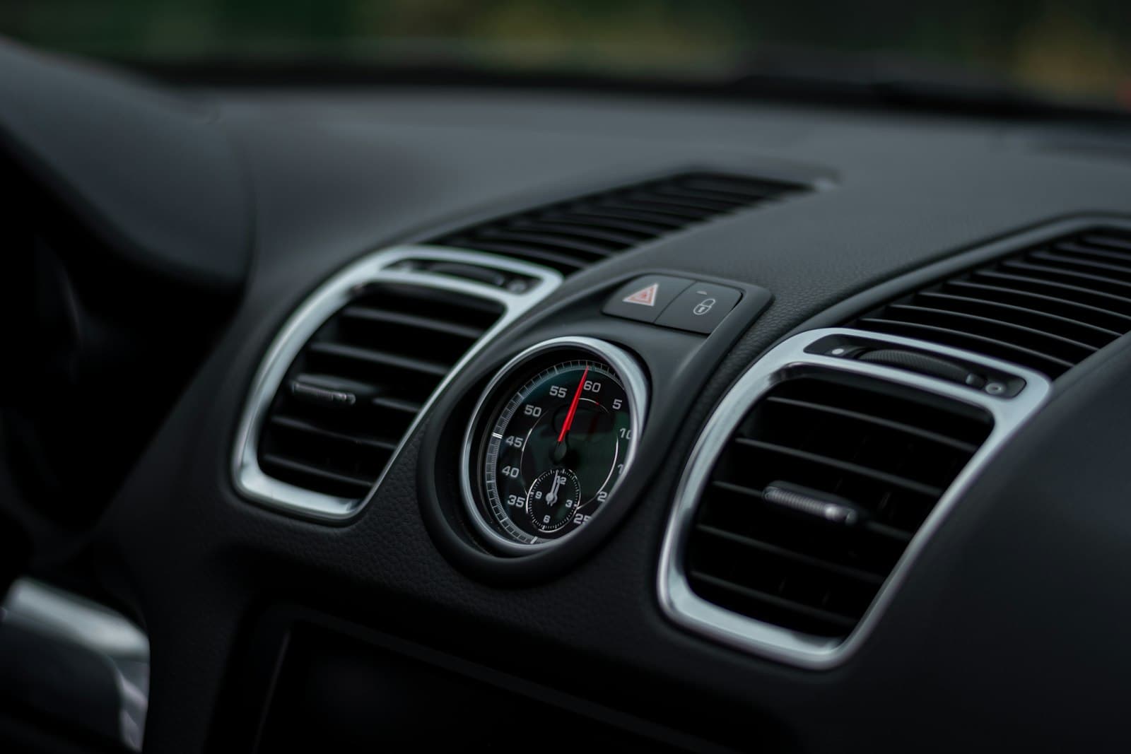 Close-up of a car dashboard air vent